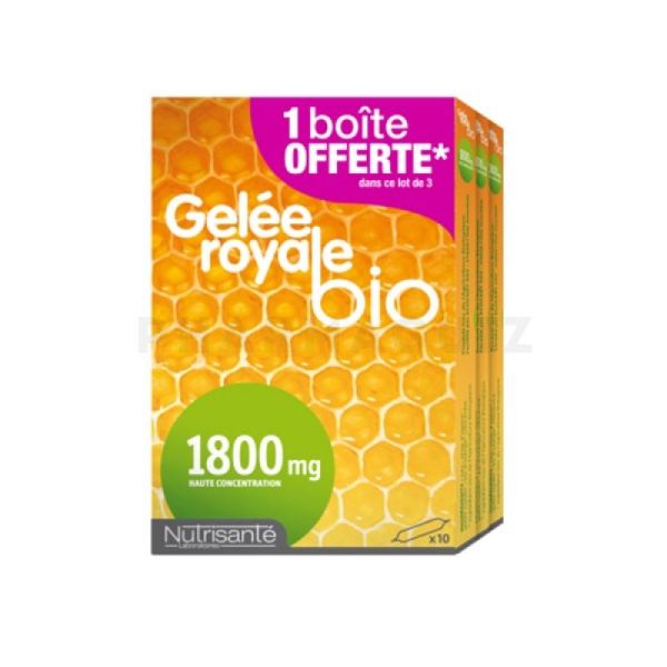 Gelée Royale Bio 1800 mg Lot de 3 x 10 Ampoules