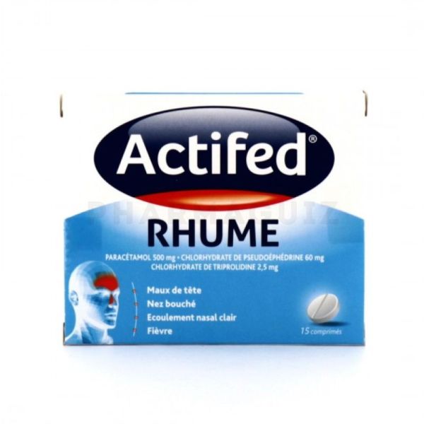 ACTIFED RHUME, 15 comprimés