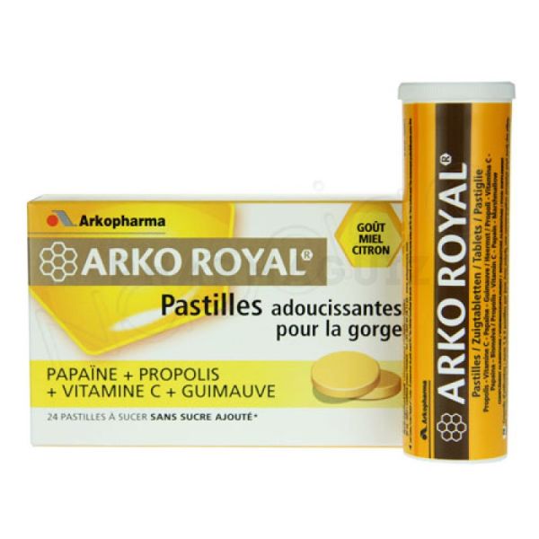 ArkoRoyal Propolis + Papaine Goût Miel Citron 24 Pastilles