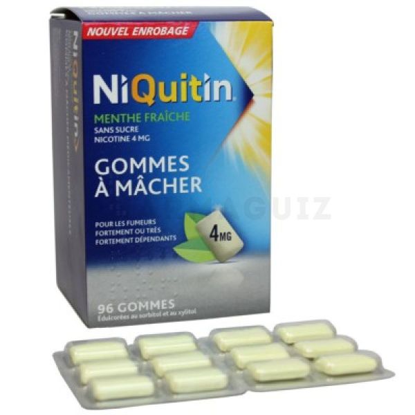 Niquitin 4 mg menthe fraîche 96 gommes