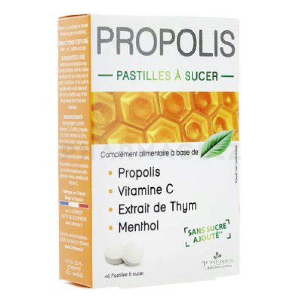 Les 3 Chênes Propolis 40 pastilles
