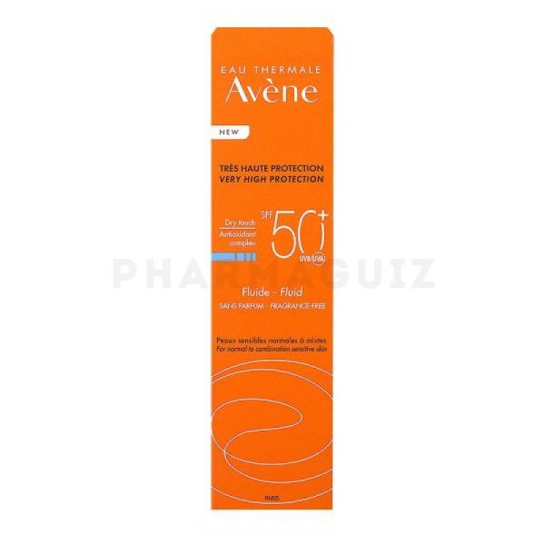 AVENE SOLAIRE FLUIDE SPF50+ SANS PARFUM 50ML   sensation peau nue