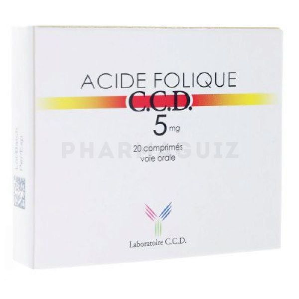 Acide folique CCD 5 mg 20 comprimés