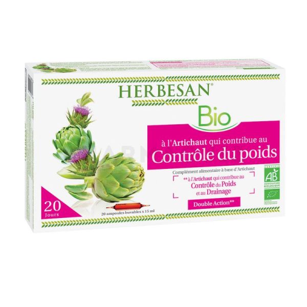Herbesan Bio Controle Du Poids Artichaut (20 ampoules)