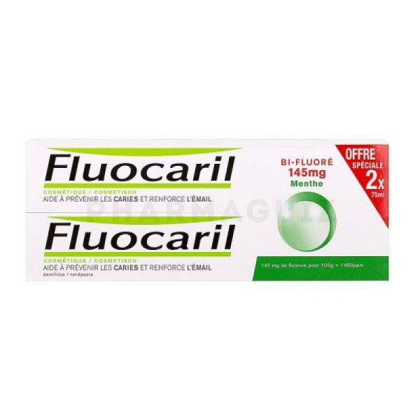 Fluocaril bi-fluoré dentifrice menthe 145 mg 2x75ml