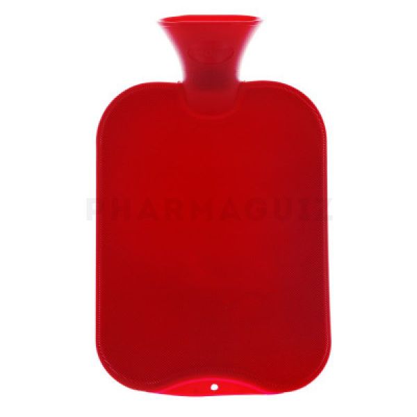 Bouillotte à eau caoutchouc adulte 2 litres Rouge