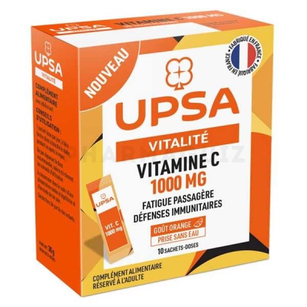 UPSA Vitalité Vitamine C 1000mg fatigue passagère 10 sachets