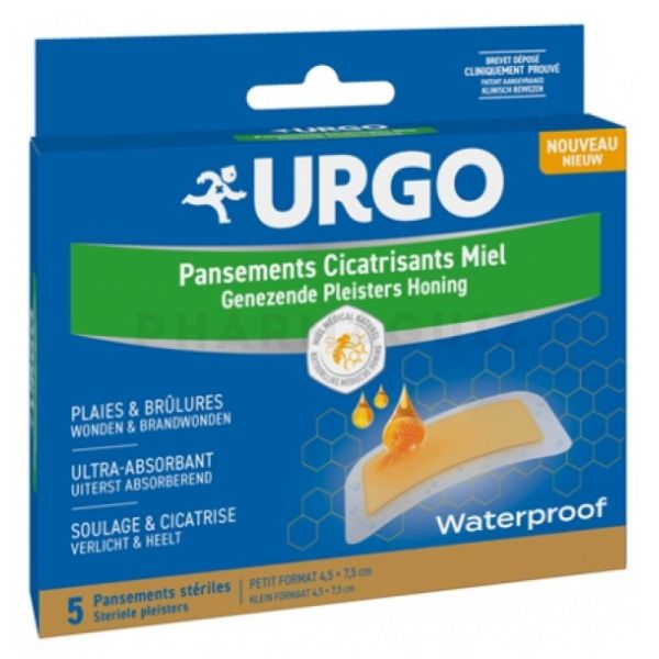 URGO 5 pansements cicatrisants miel waterproof