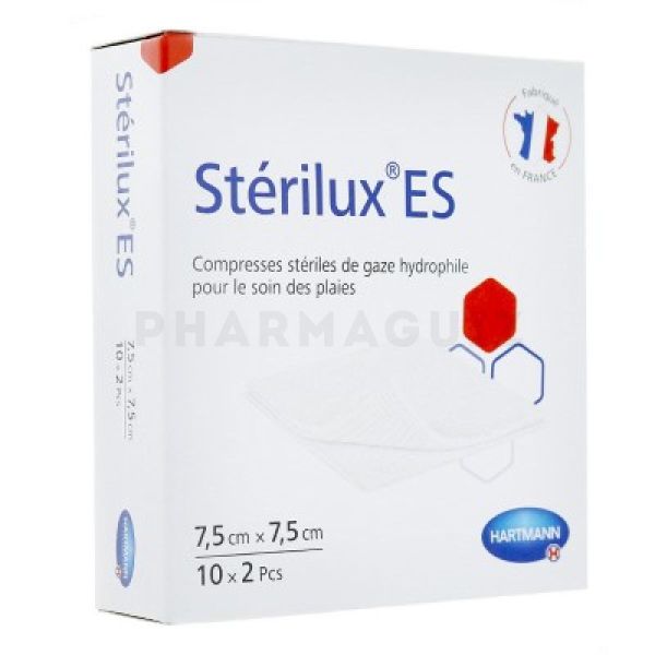 Stérilux compresse de gaze 7.5 cm x 7.5 cm
