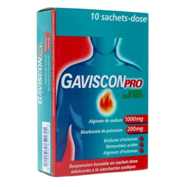 Gaviscon Pro menthe sans sucre suspension buvable 10 sachets
