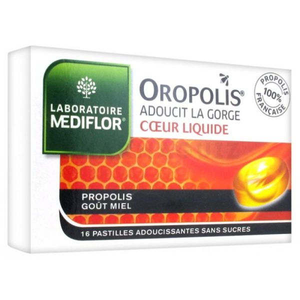 Oropolis coeur liquide 16 pastilles