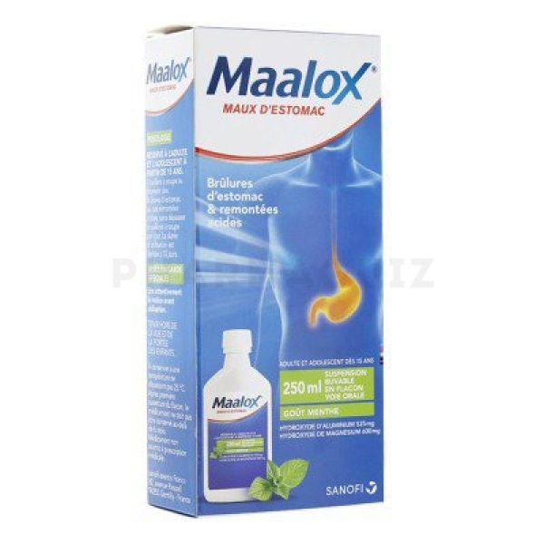 Maalox goût menthe solution buvable 250 ml