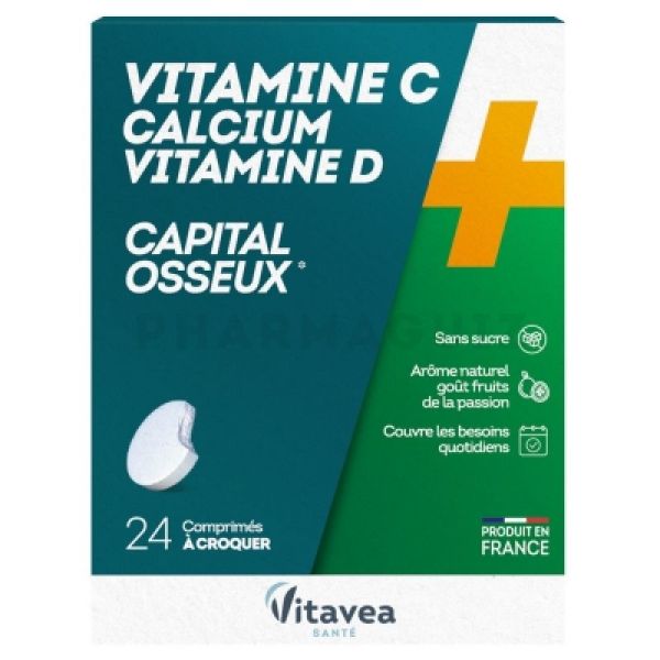 NUTRISANTE Vitamine C & calcium capital osseux 24 comprimés