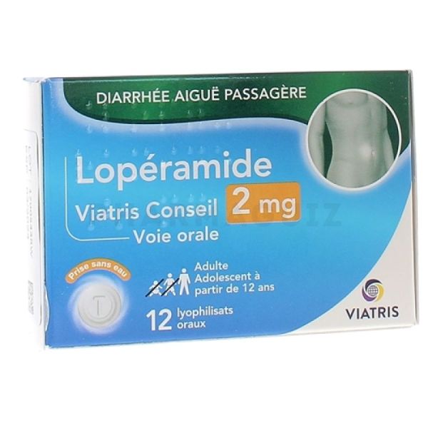 Lopéramide 2 mg Viatris Conseil - boîte de 12 lyophilisats oraux
