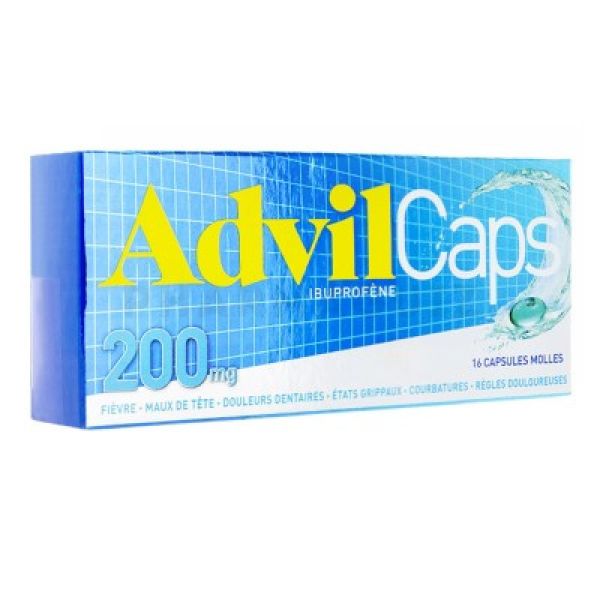 Advilcaps 200 mg, capsule molle, boîte de 16