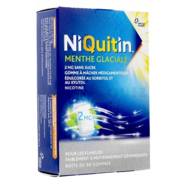 Niquitin 2 mg menthe glaciale 30 gommes