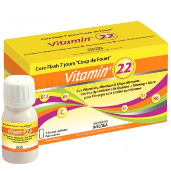 Vitamin'22 Coup de fouet 7 flacons goût orange