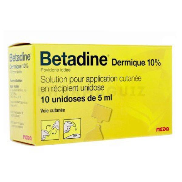 Betadine Dermique 10% solution 10 unidoses