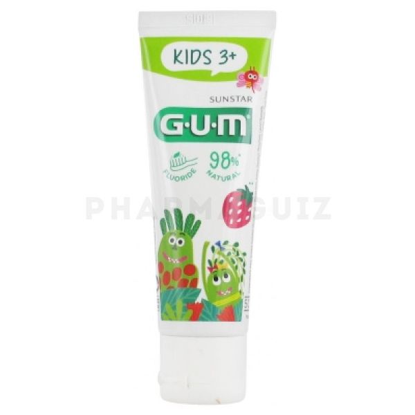 Gum Kids dentifrice fraise 50 ml 2 à 6 ans