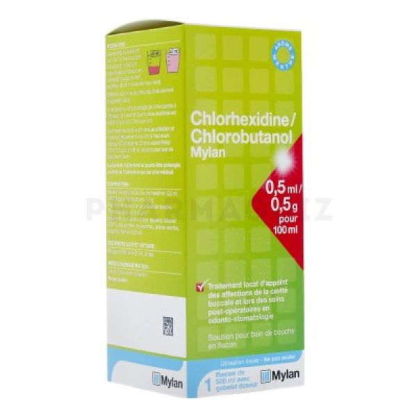 Mylan Chlorhexidine Chlorobutanol bain de bouche 500 ml