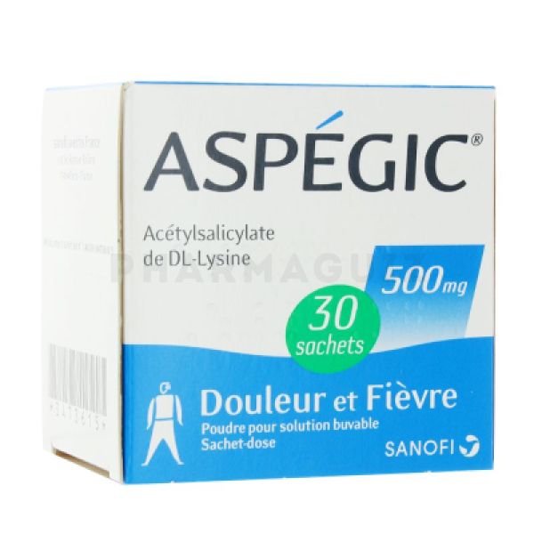Aspégic 500 mg poudre 30 sachets