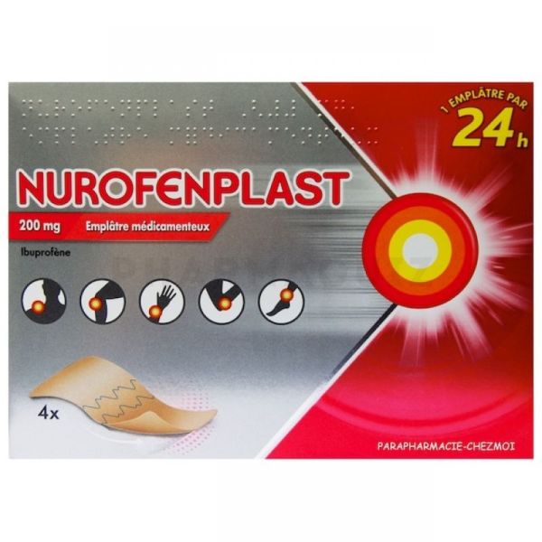 NurofenPlast 200 mg Emplâtre médicamenteux x 4