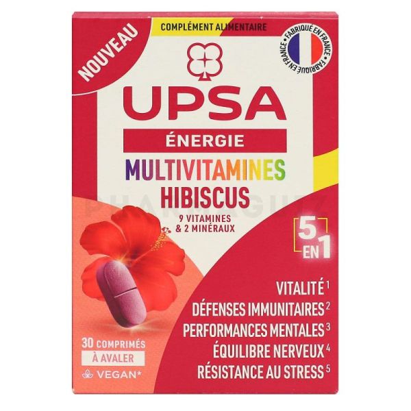UPSA Energie Multivitamines Hibiscus 30 comprimés
