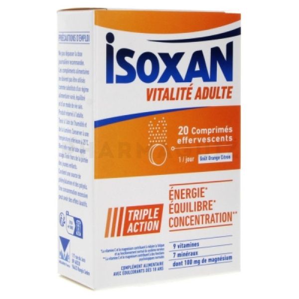 Isoxan Vitalité Adulte 20 Comprimés Effervescents