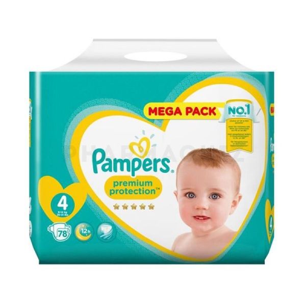 Pampers New Baby Premium Protection T4 9-14 kg Megapack 78 couches