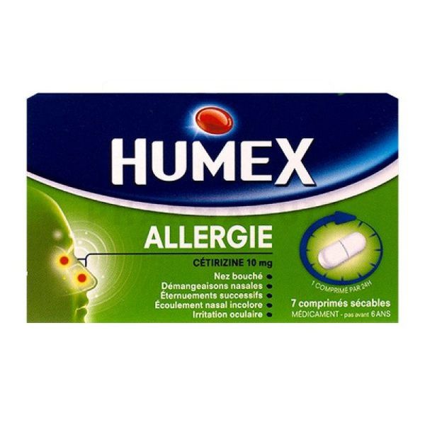 HUMEX Allergie Cétirizine 7 comprimés 10mg