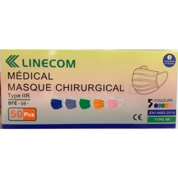MASQUES CHIRURGICAUX TYPE IIR ADULTES ROSE BOITE DE 50