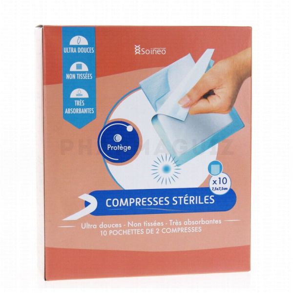 SOINEO Compresses stérilles gaze 5X5 cm x10