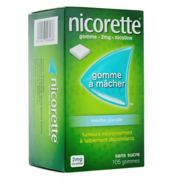Nicorette 2 mg menthe glaciale 105 gommes