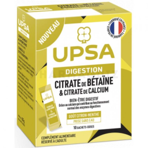 UPSA Digestion Citrate de bétaïne et citrate de calcium 10 sachets