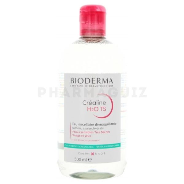BIODERMA Crealine eau micellaire douce H20 TS peau très sèche 500ml