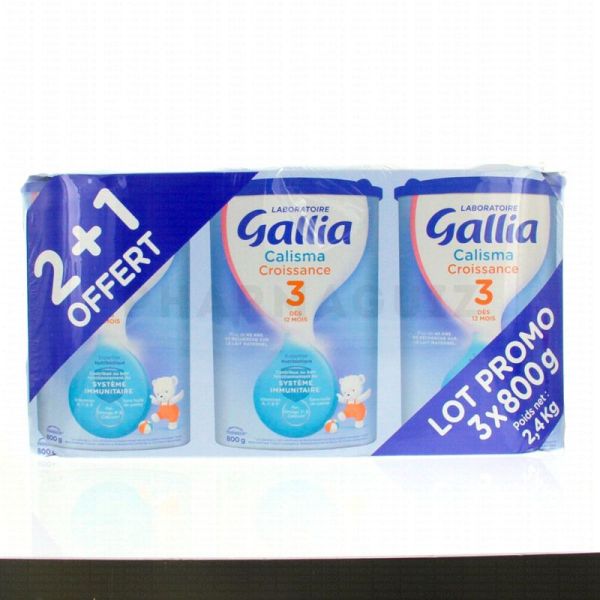 GALLIA Calisma lait croissance 3 dès 12 mois 3x800g