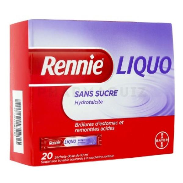 Rennie Liquo sans sucre suspension buvable 20 sachets