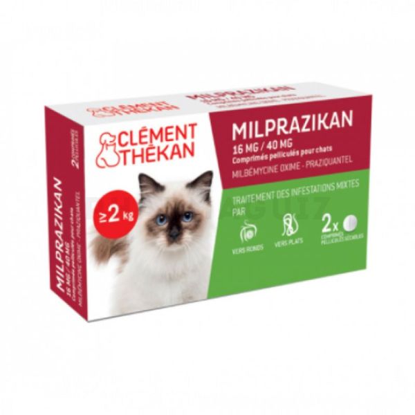 Milprazikan chat  2kg 2 comprimés
