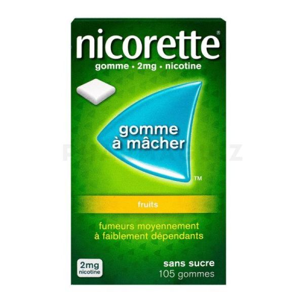 Nicorette 2 mg fruits 105 gommes