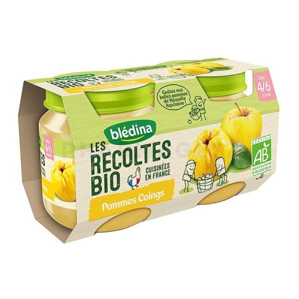 Bledina Récoltes Bio Pommes Compote Coings 2 x 130g