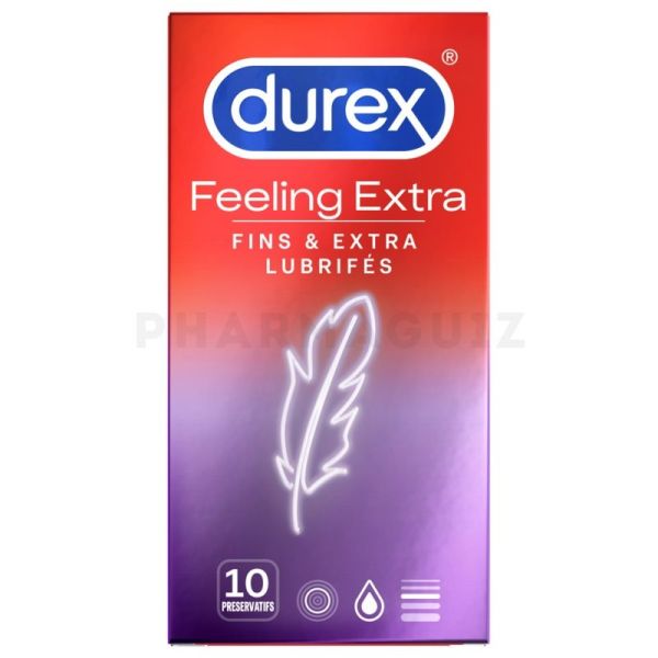 DUREX Feeling extra 10 préservatifs extra-fins et lubrifiés