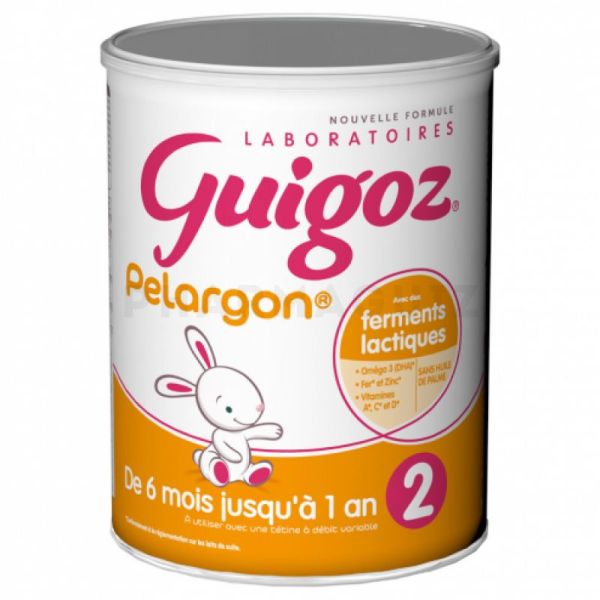 Guigoz 2ème âge Pelargon lait 6 à 12 mois 800g
