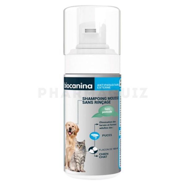 Biocanina Shampoing mousse sans rinçage pour chien et chat