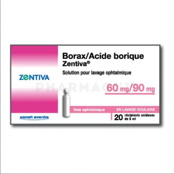 Borax/Acide Borique Zentiva 12Mg/18Mg/Ml Solution Ophtalmique Boite De 20 Récipients Unidoses De 5 M