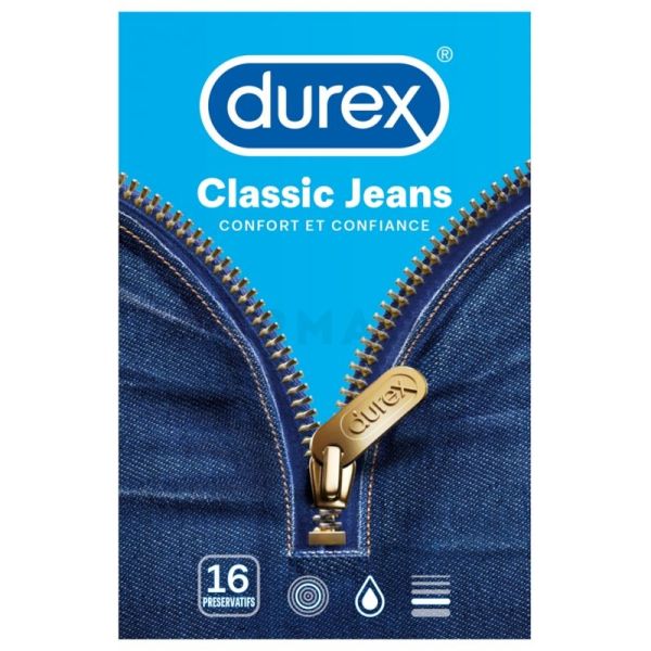 DUREX Classic Jeans 16 préservatifs lubrifiés